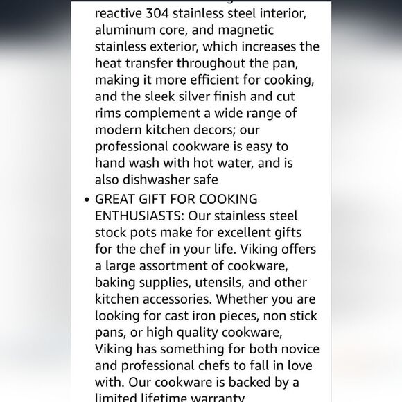 Viking 3-Ply Bonded 4QT Stock Pot w/Lid - Picture 10 of 15